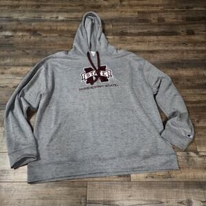 MSU Mississippi State University Bulldogs Hoodie Size 2XL Gray Maroon 2390